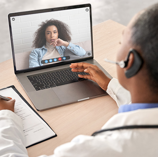 doctor on virtual consult with a patient