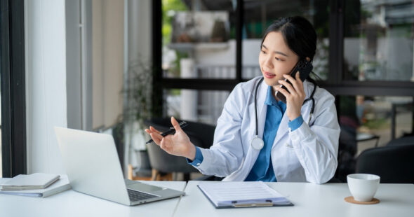 doctor on the phone with patient
